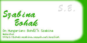 szabina bohak business card